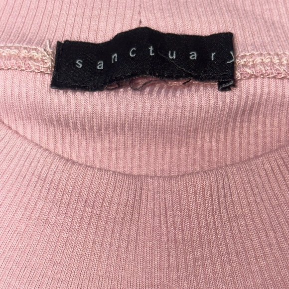 Sanctuary Cap Sleeve Ribbed Crossover T-Shirt In Misty Rose Pink Size XXS/XS - Picture 5 of 11